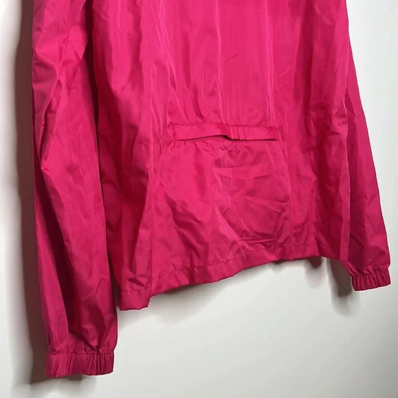 DANSKIN NOW Barbiecore Pink Windbreaker Zip Up Polyester Concealed Hood Jacket - Picture 6 of 8